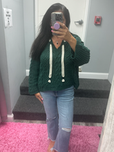 POL V-neck hooded cable knit chenille sweater - Assorted Colors