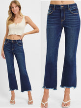 Risen High Rise Crop Straight Slim Jeans - Dark