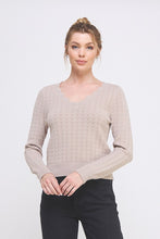 Pointelle Pullover Sweater With Scallop V-neck - Assorted Colors