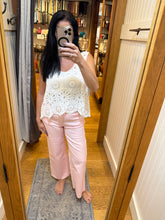 1822 Denim 28" Mid Rise Slim Wide Leg Jean W/ Raw Hem In Pink Blush
