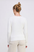Pointelle Pullover Sweater With Scallop V-neck - Assorted Colors