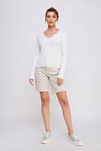 Pointelle Pullover Sweater With Scallop V-neck - Assorted Colors