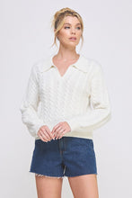 Cable Knit Johnny Collar Pullover - Assorted Colors