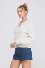 Cable Knit Johnny Collar Pullover - Assorted Colors