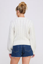 Cable Knit Johnny Collar Pullover - Assorted Colors