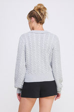 Cable Knit Johnny Collar Pullover - Assorted Colors