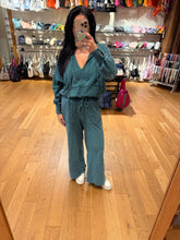 Mineral Wash Side Knit detail wide leg pants - Assorted Colors