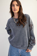 Easel Star Patched Washed Terry Pullover - Charcoal