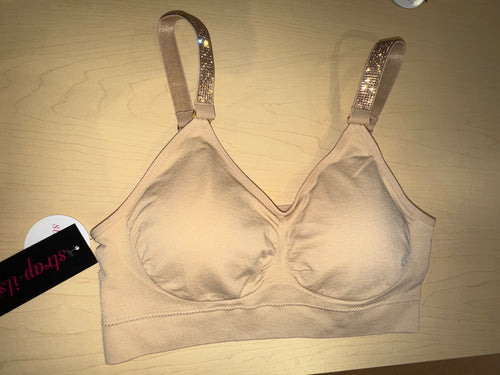 Strap-Its Basic Nude Bra With Champagne Crystals