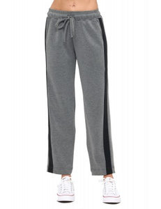 ARIELLA STRAIGHT LEG PANT W/ DETAIL IN SCUBA - BLACK/CHARCOAL