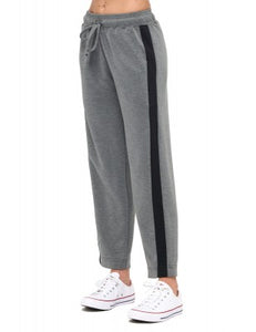 ARIELLA STRAIGHT LEG PANT W/ DETAIL IN SCUBA - BLACK/CHARCOAL