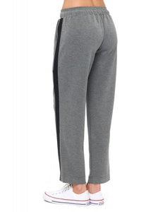 ARIELLA STRAIGHT LEG PANT W/ DETAIL IN SCUBA - BLACK/CHARCOAL