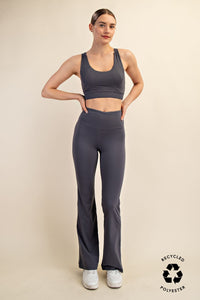 FLARED YOGA PANTS - BLACK OR TITANIUM