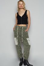 POL V-neck sleeveless top in ribbed knit with dyed to match lace detailing - Assorted Colors