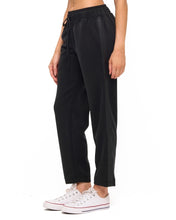 Ariella Straight Leg Pant W/ Pleather Detail In Scuba - Black Snake Trim