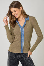 Washed Thermal Button Down Top - Assorted Colors