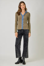 Washed Thermal Button Down Top - Assorted Colors