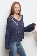 V Neck Crop Length Light Weight Pullover Sweater - Assorted Colors