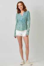 Washed Thermal Henley Top - Assorted Colors
