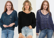 V Neck Crop Length Light Weight Pullover Sweater - Assorted Colors