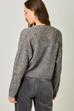 Metallic Sweater Cardigan - Charcoal