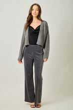 Metallic Sweater Cardigan - Charcoal