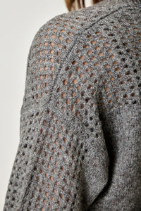 Metallic Sweater Cardigan - Charcoal
