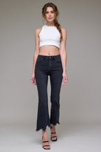 Hidden Black Frayed Hem Cropped Flare