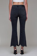 Hidden Black Frayed Hem Cropped Flare