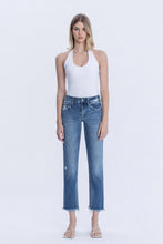 Flying Monkey Mid Rise Medium Wash Crop Slim Straight Jeans
