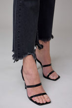 Hidden Black Frayed Hem Cropped Flare