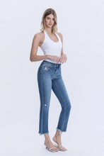Flying Monkey Mid Rise Medium Wash Crop Slim Straight Jeans