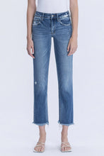 Flying Monkey Mid Rise Medium Wash Crop Slim Straight Jeans