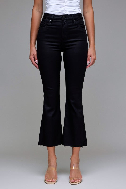 Hidden Black Coated Cropped Flare