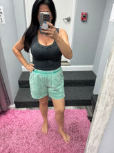 Mineral Washed Lace Trim Shorts - Natural or Cyan