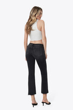 Flying Monkey Mid Rise Raw Step Hem Black Crop Flare Jeans