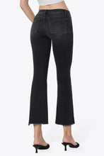 Flying Monkey Mid Rise Raw Step Hem Black Crop Flare Jeans
