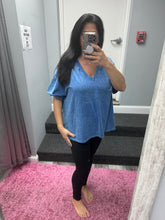 Mineral Wash V Neck Basic T - Ashed Black or Cobalt