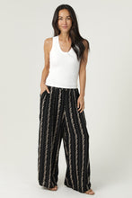 Printed Wide Leg Pants - Black