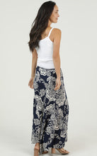 Printed Maxi Skirt Elastic Waist - Navy