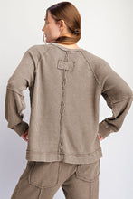 Mineral Washed Waffle Raglan Long Sleeve Top - Assorted Colors
