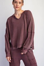 Mineral Washed Waffle Raglan Long Sleeve Top - Assorted Colors