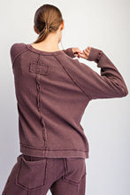Mineral Washed Waffle Raglan Long Sleeve Top - Assorted Colors