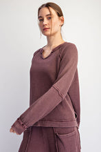 Mineral Washed Waffle Raglan Long Sleeve Top - Assorted Colors