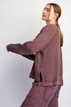 Mineral Washed Waffle Raglan Long Sleeve Top - Assorted Colors