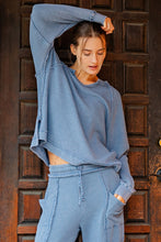 Mineral Washed Waffle Raglan Long Sleeve Top - Assorted Colors