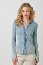 Washed Thermal Button Down Top - Assorted Colors