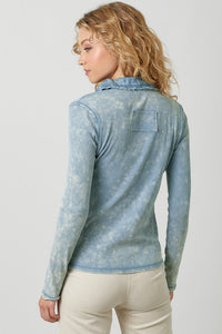 Washed Thermal Button Down Top - Assorted Colors