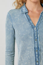 Washed Thermal Button Down Top - Assorted Colors
