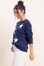 Star Crew Neck Sweater - Navy